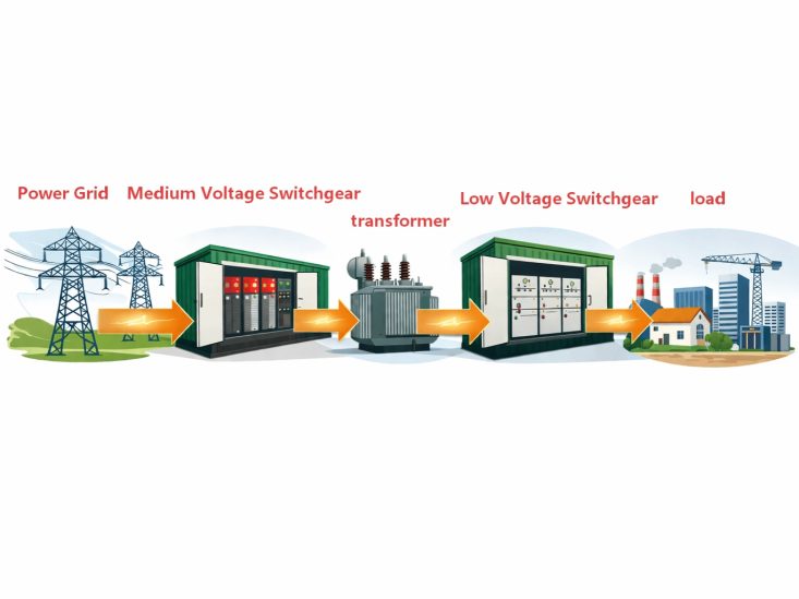 Schematic Diagram of Power Flow in a Prefabricated Substation Schematic Diagram of Power Flow in a Prefabricated Substation