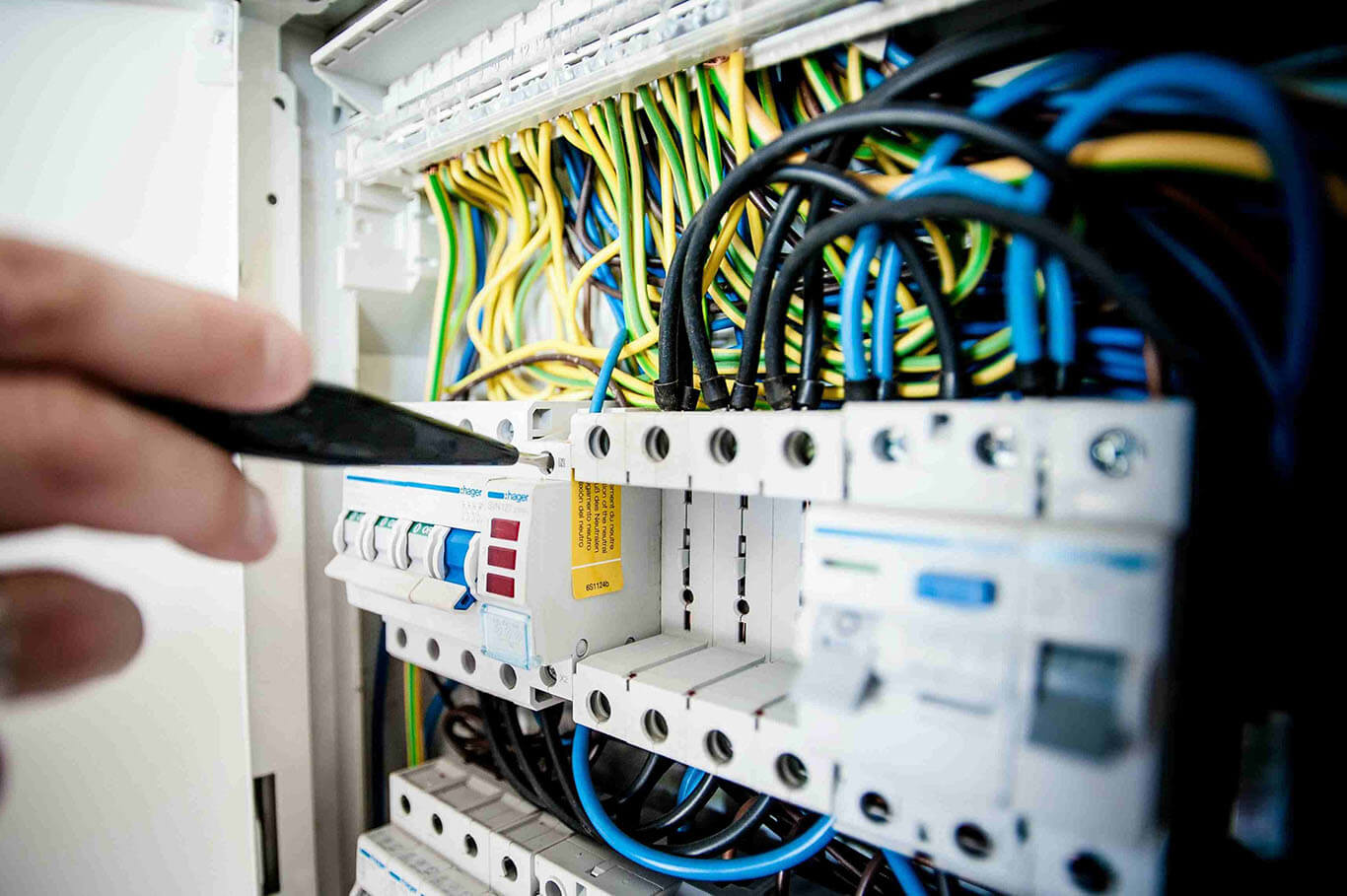 Wondon Electrician working on electrical panel