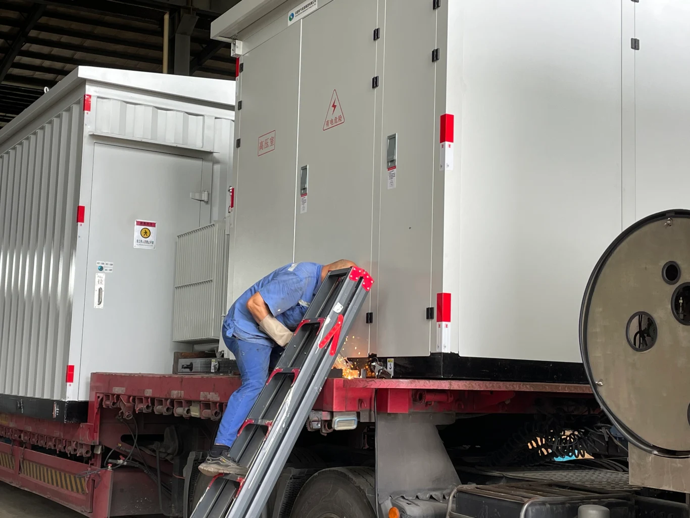 factory finished prefabricated substation loading and delivery