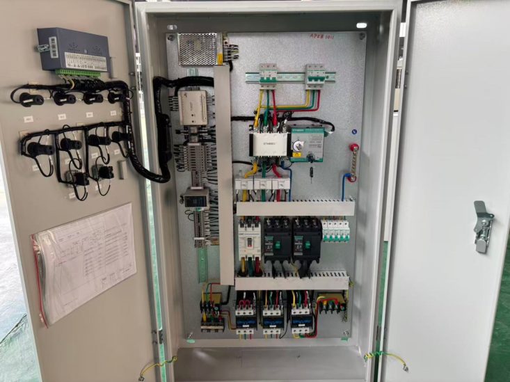 industrial electrical control panel with internal components industrial electrical control panel with internal components