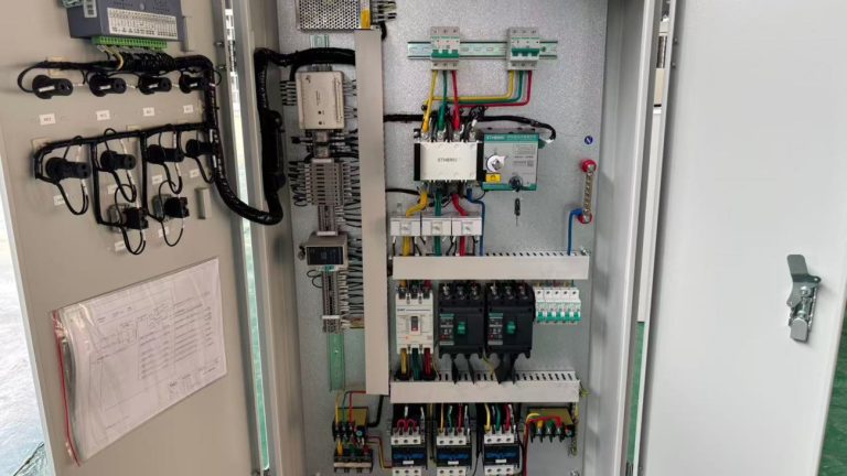industrial electrical control panel with internal components industrial electrical control panel with internal components