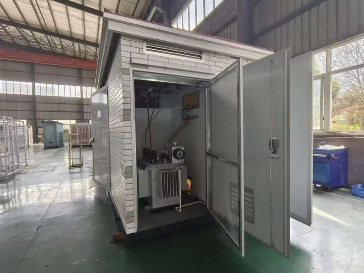 oil-immersed transformer inside an outdoor prefabricated substation oil-immersed transformer inside an outdoor prefabricated substation