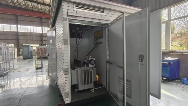 oil-immersed transformer inside an outdoor prefabricated substation oil-immersed transformer inside an outdoor prefabricated substation