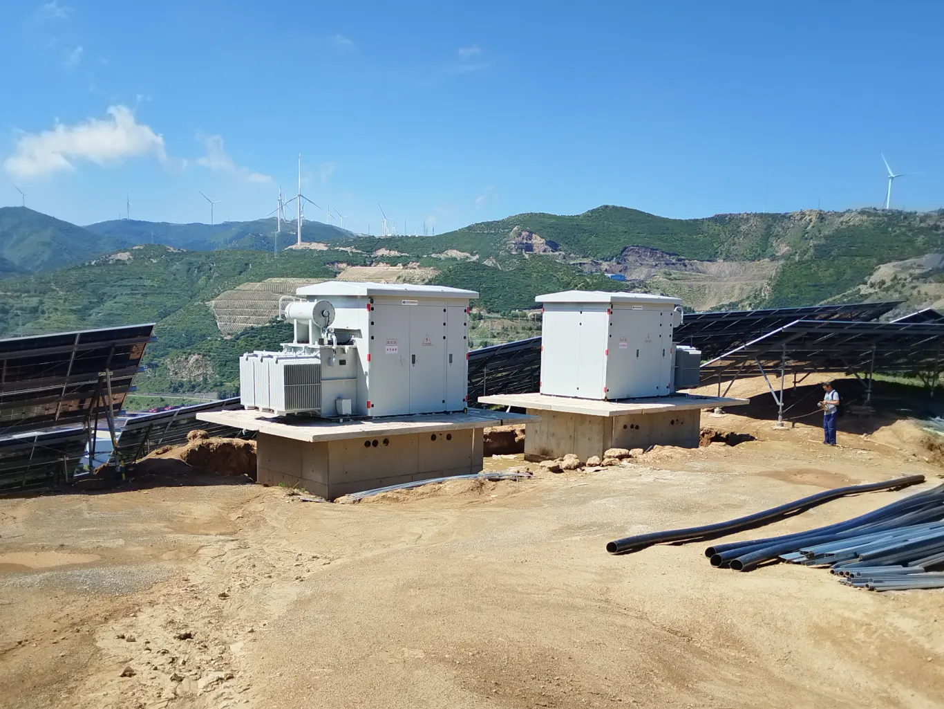 outdoor prefabricated compact substation photovoltaic power station site