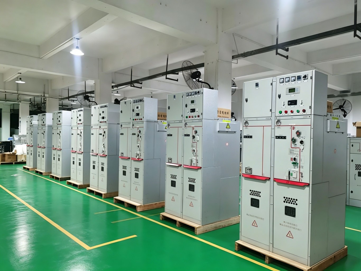 ring main units in factory workshop
