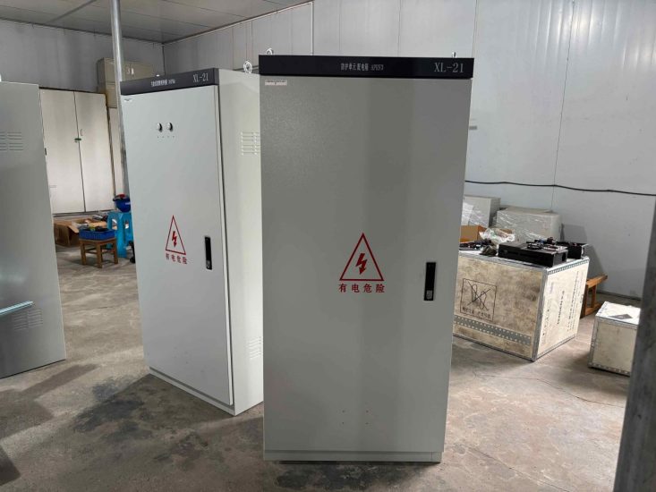 two power distribution cabinets in workshop two power distribution cabinets in workshop