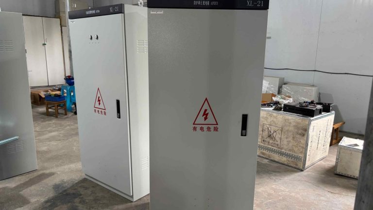 two power distribution cabinets in workshop two power distribution cabinets in workshop