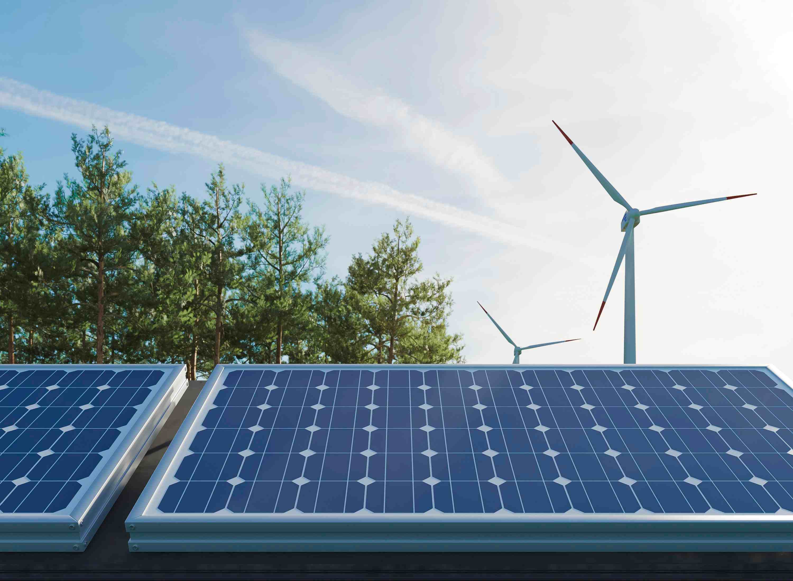 photovoltaic panel and wind turbine for renewable energy equipment