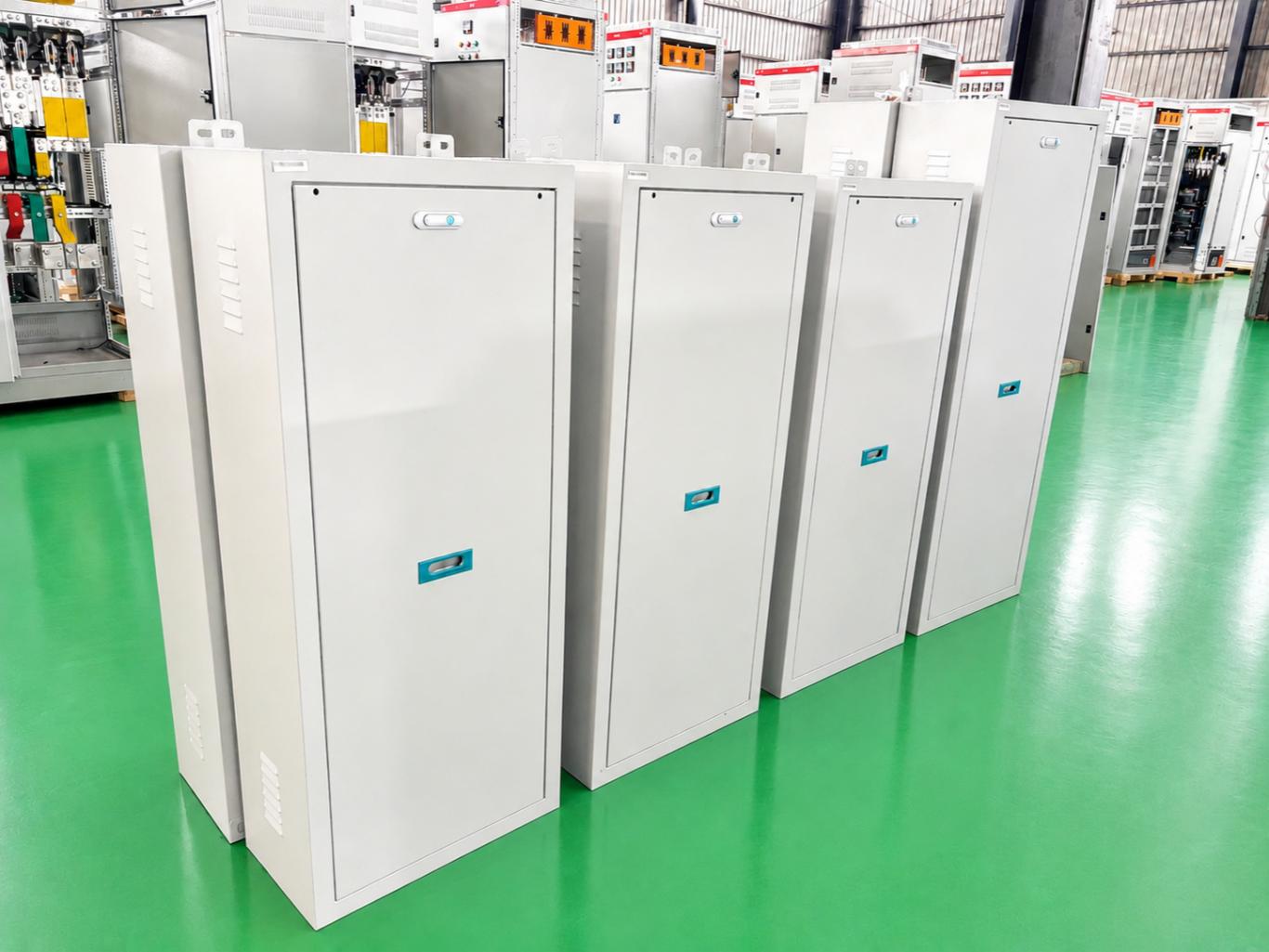 Low voltage distribution cabinets in workshop
