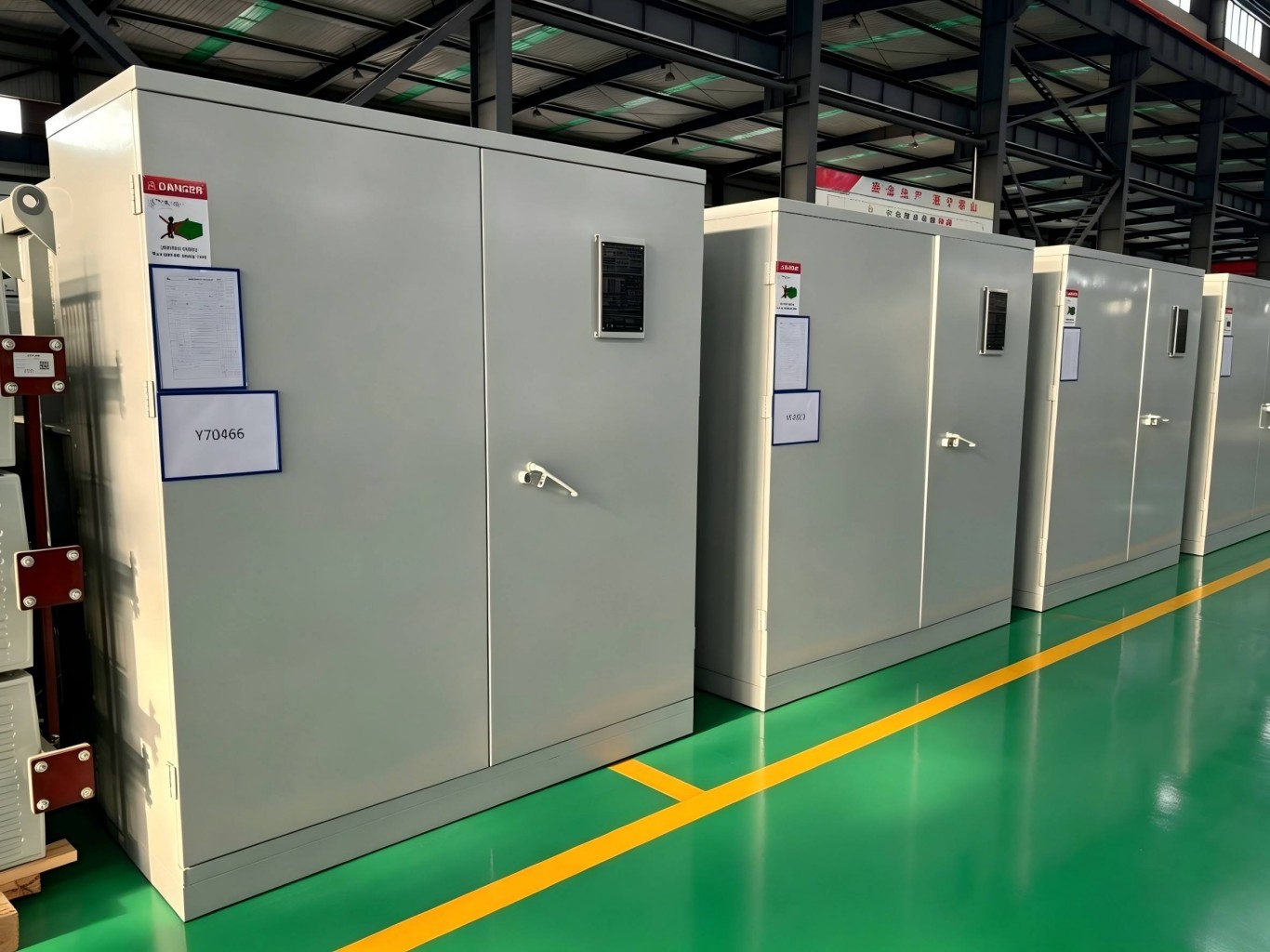 containerized substations in a factory workshop
