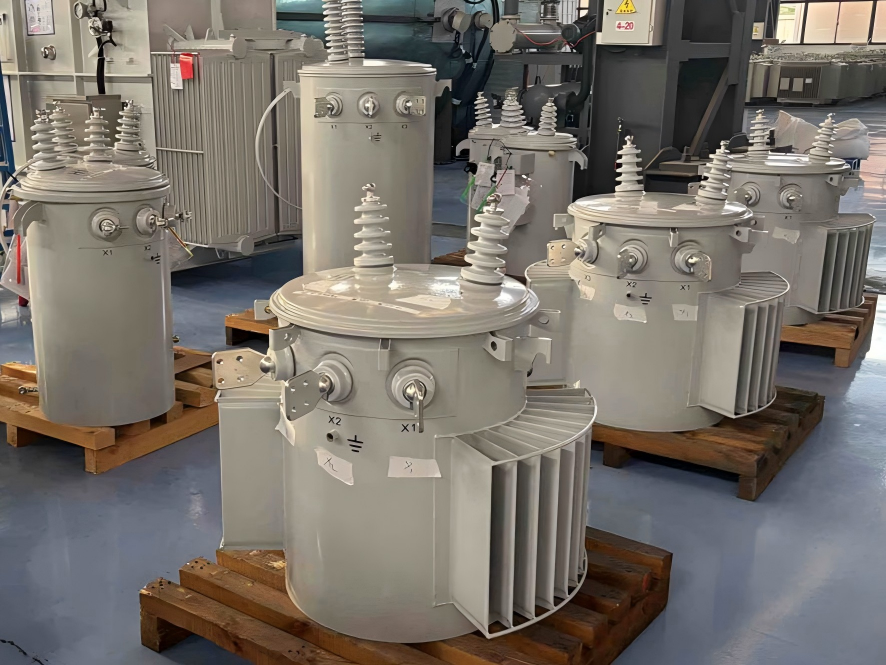 different types of pole-mounted distribution transformers