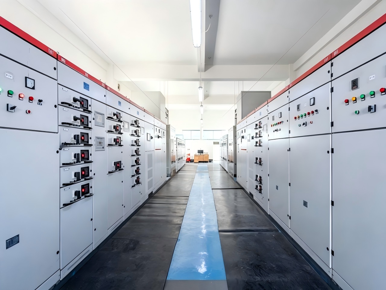modern factory power distribution room