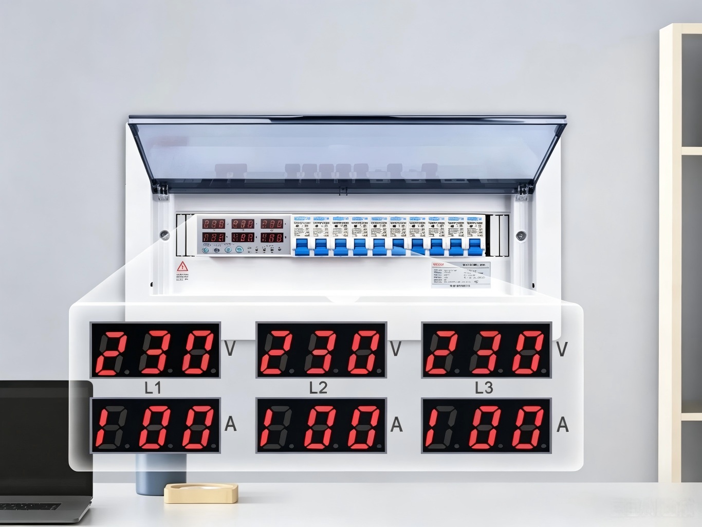 voltage and current protectors in residential distribution box