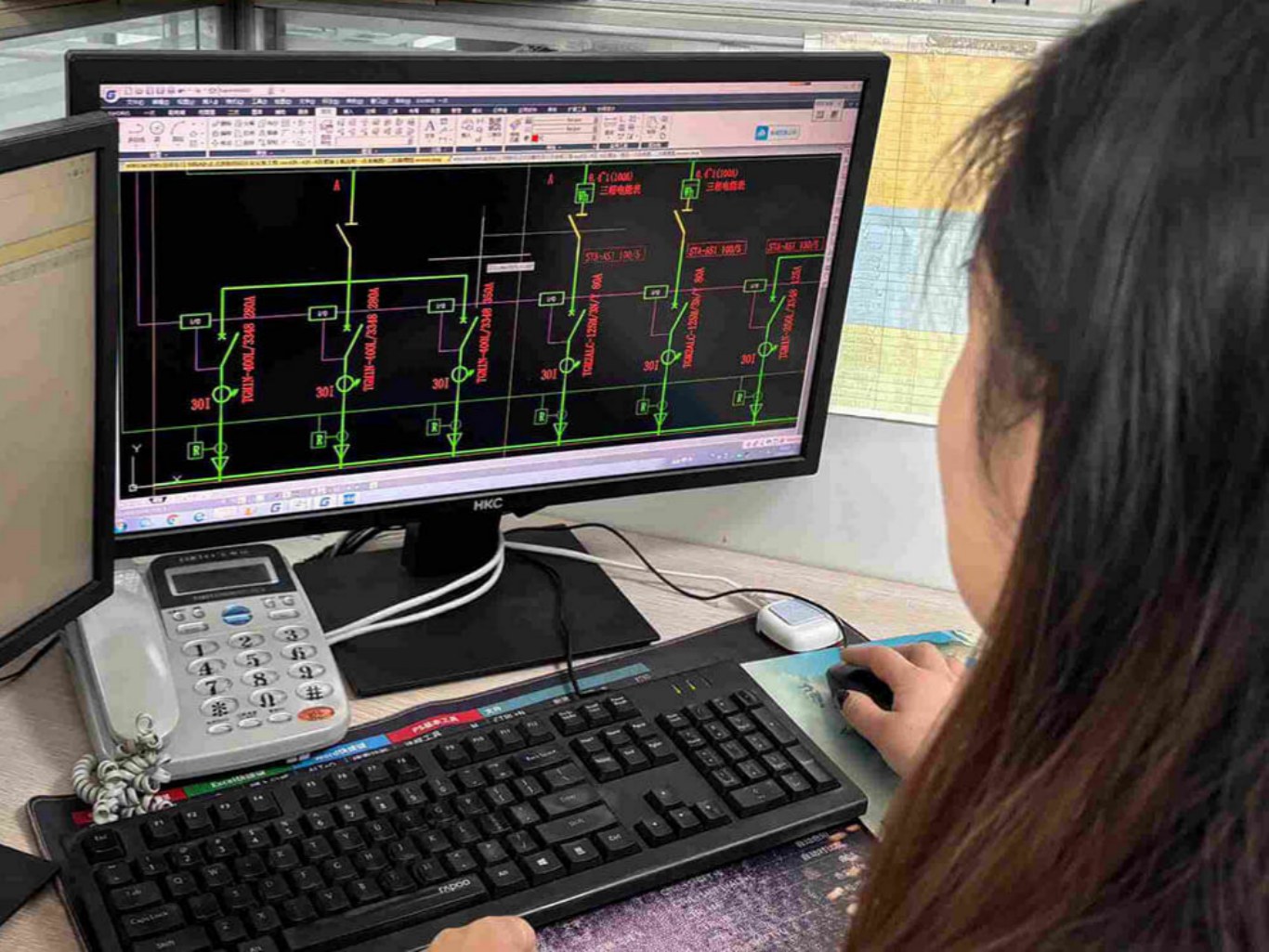 Wondon Electrical engineer drawing blueprint