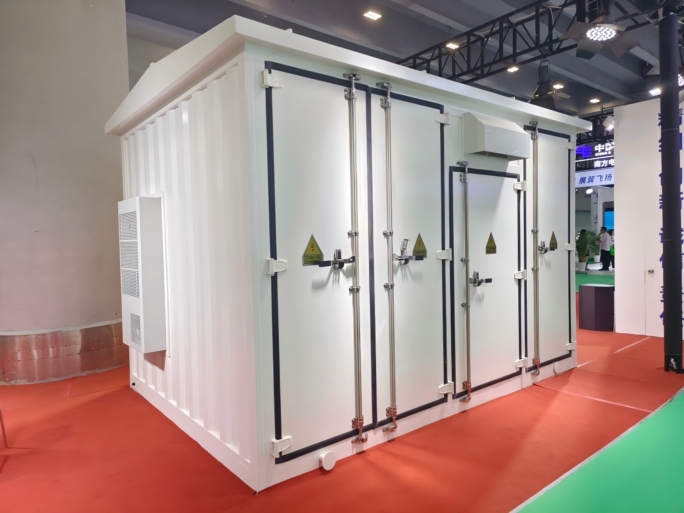 Prefabricated containerized power substation displayed at electrical exhibition
