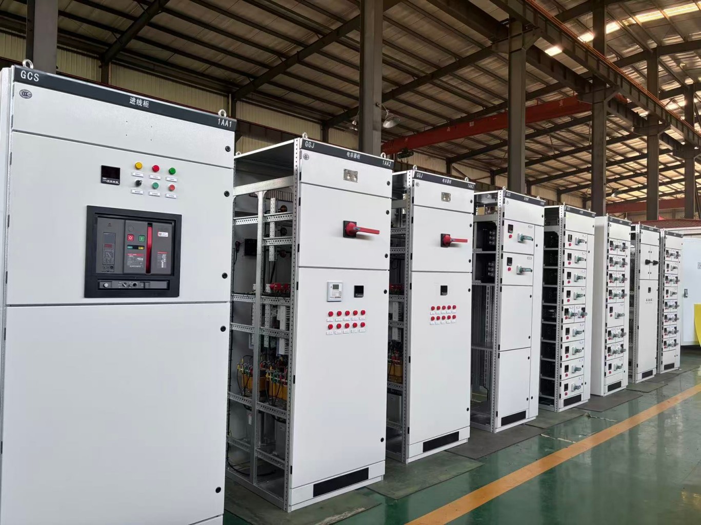 GCS low voltage drawout switchgear assembly in workshop