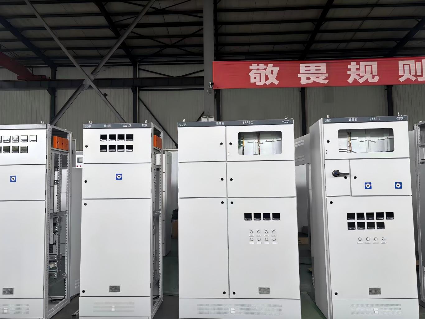 GGD low voltage finished cabinets in factory workshop