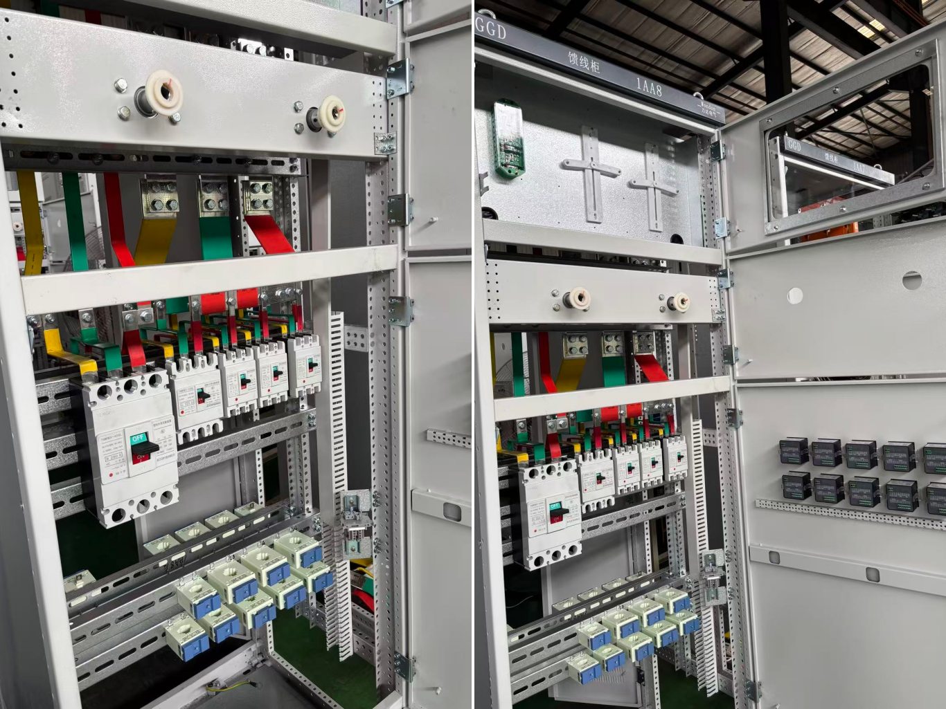 GGD switchgear internal wiring and circuit breaker assembly