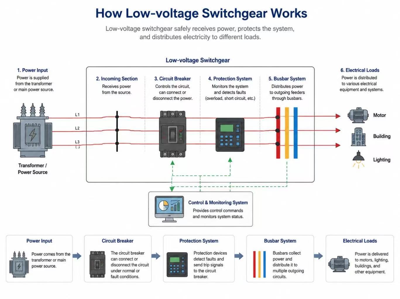 Low-voltage switchgear working principle diagram