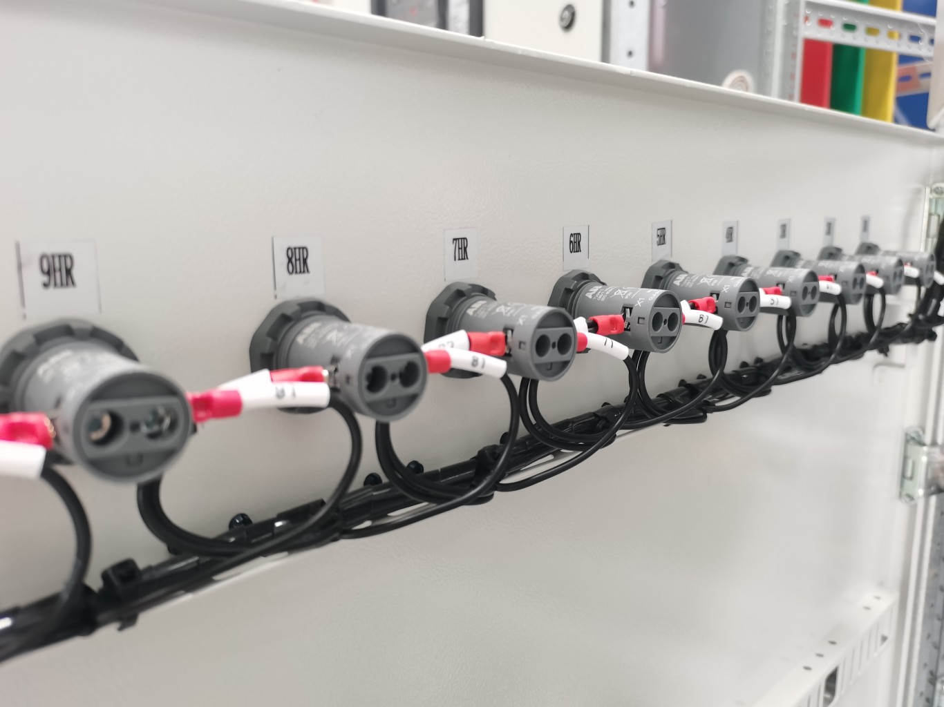 Secondary aviation connector wiring inside cabinet